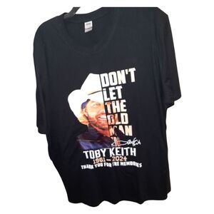 NWOT Toby Keith Black Graphic T-Shirt 1961-2024 Size 2XL